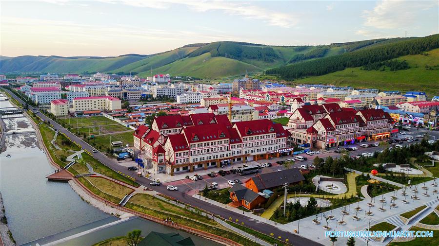 Cidade turística de Arxan na Mongólia Interior, no norte da China