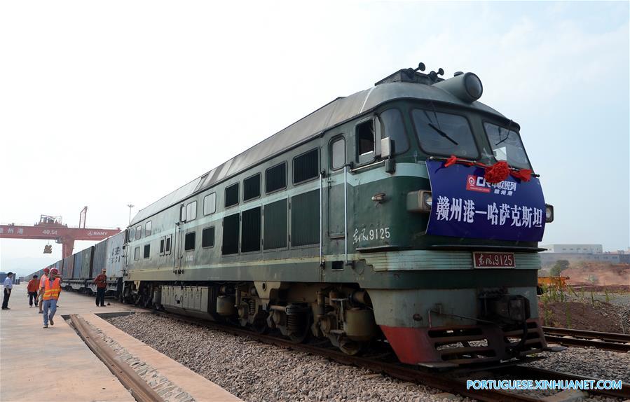 Serviço de trem de carga é lançado entre Ganzhou e Cazaquistão