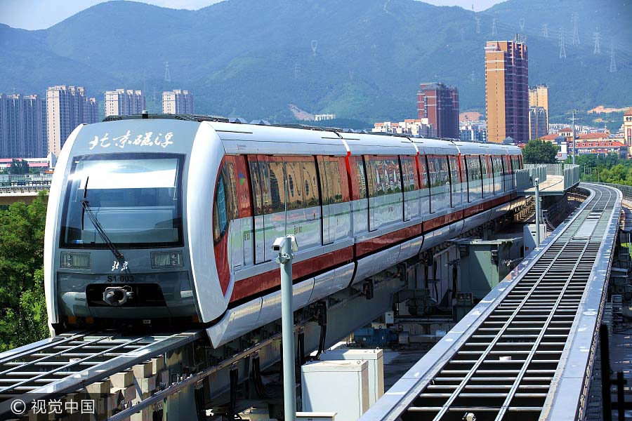 Primeiro trem maglev de Beijing inicia operações de teste