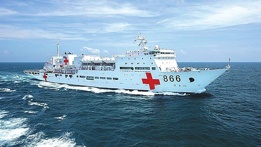 Navio-hospital da China ancora pela primeira vez no Sri Lanka