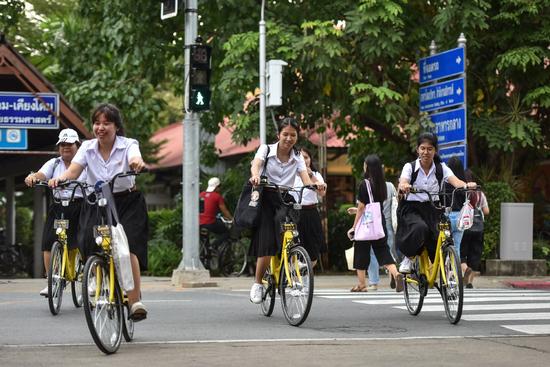 Bicicletas compartilhadas chegam à Tailândia