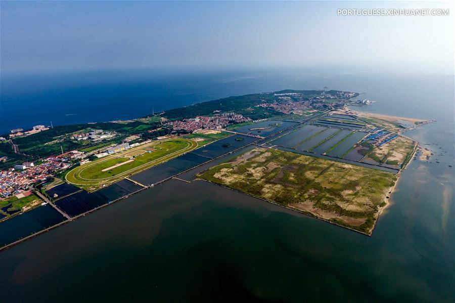 Paisagem da ilha Yangma em Shandong