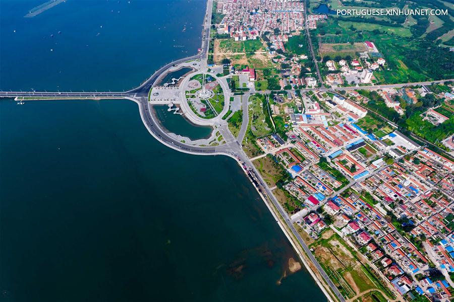 Paisagem da ilha Yangma em Shandong