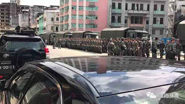 Tufão Hato: Soldados da Guarnição do ELP em Macau são mobilizados para operações de limpeza
