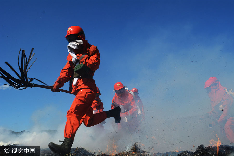 Mongólia Interior realiza exercício de prevenção contra incêndios florestais