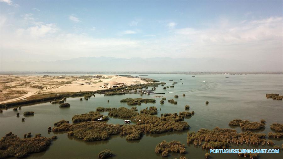 Paisagem de Shahu, no noroeste da China