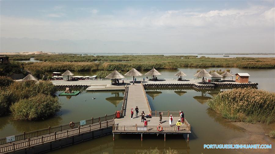 Paisagem de Shahu, no noroeste da China