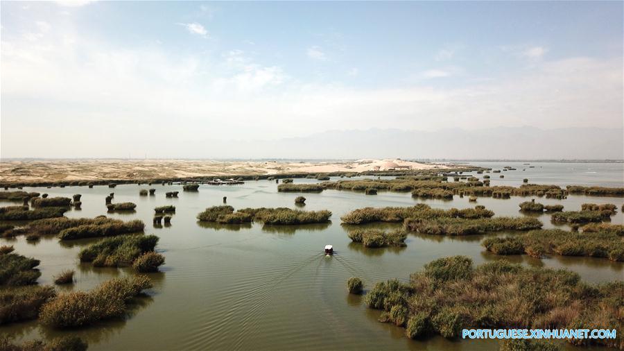 Paisagem de Shahu, no noroeste da China