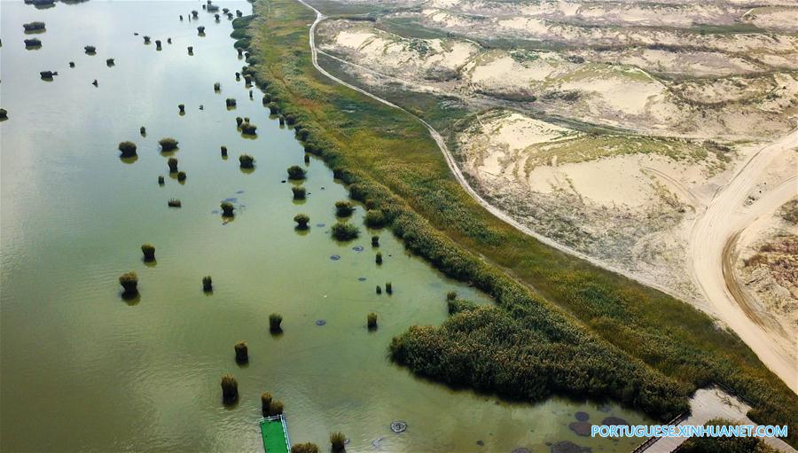 Paisagem de Shahu, no noroeste da China