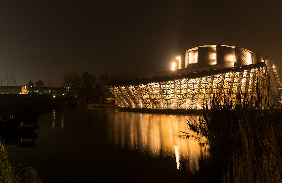 Panorama noturno de Wuzhen