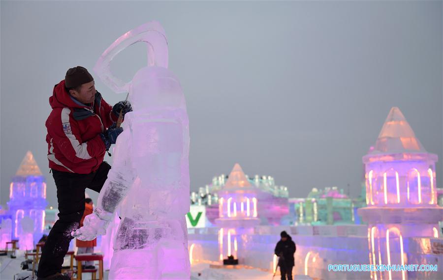 Galeria: 2º dia da 32ª Competição Internacional de Esculturas de Gelo de Harbin