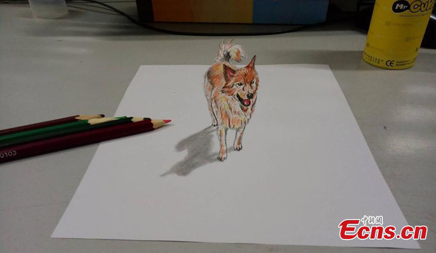 Estudante de ciências cria desenhos em 3D para namorada