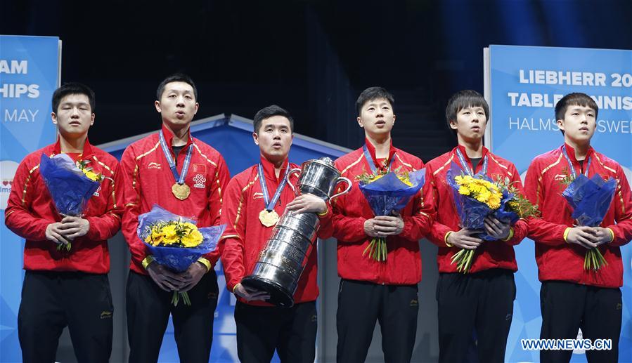 Equipa masculina chinesa arrecada 9º título consecutivo nos mundiais de ténis de mesa