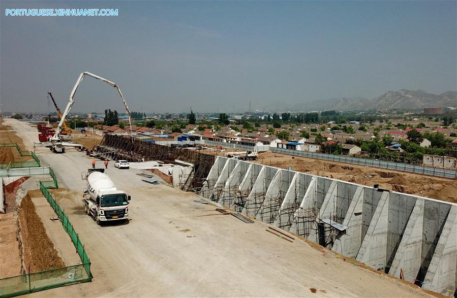 Construção da ferrovia de alta velocidade Beijing-Zhangjiakou