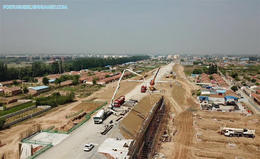 Construção da ferrovia de alta velocidade Beijing-Zhangjiakou