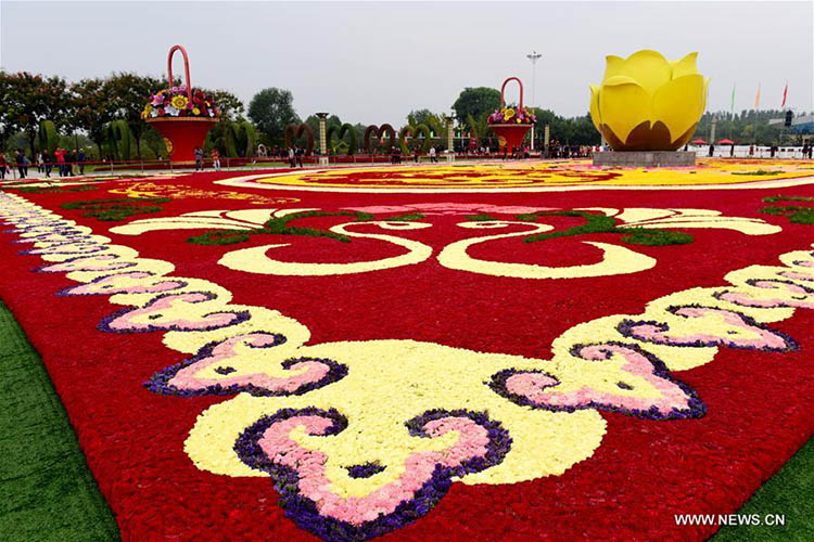 Feira comercial de flores e árvores realizada no centro da China