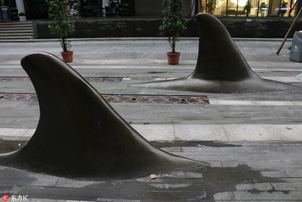 Chongqing estabelece cones de sinalização rodoviária em forma de barbatana de tubarão