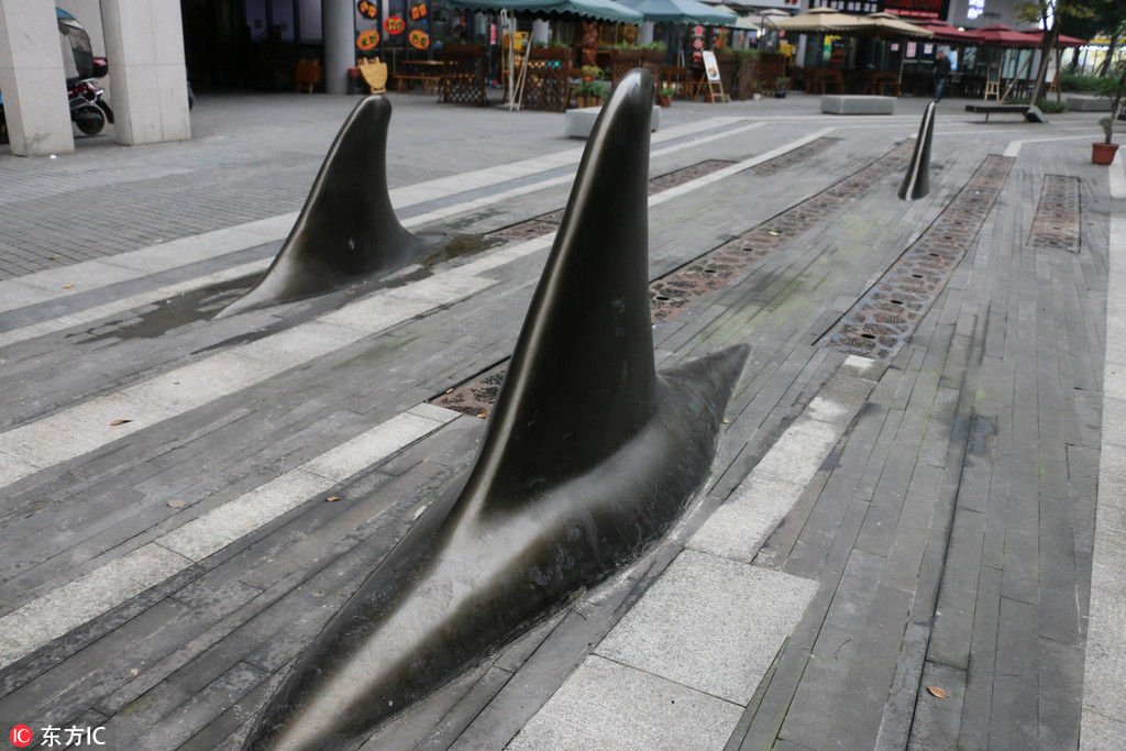 Chongqing estabelece cones de sinalização rodoviária em forma de barbatana de tubarão