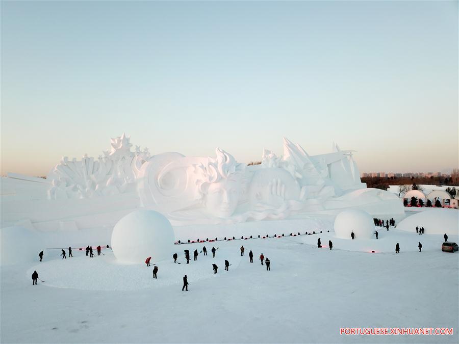 Em imagens: Principais obras na Exposição de Esculturas de Neve no nordeste da China