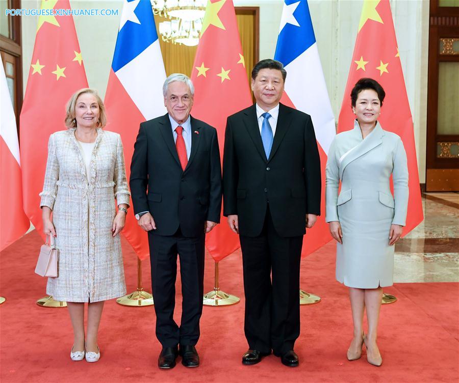 Presidentes da China e do Chile realizam conversações