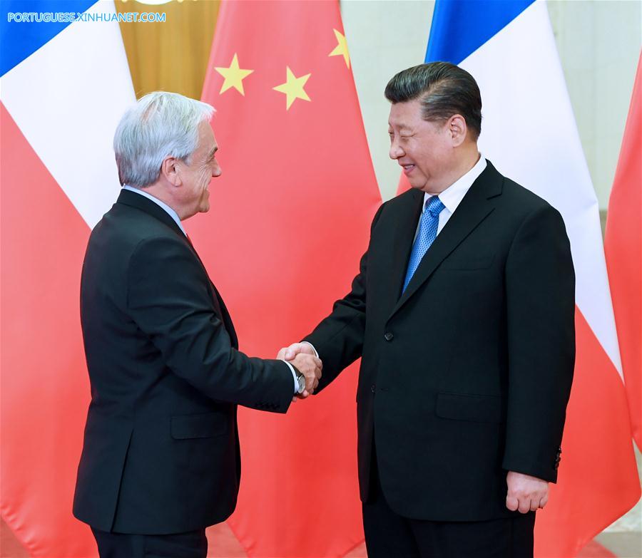 Presidentes da China e do Chile realizam conversações