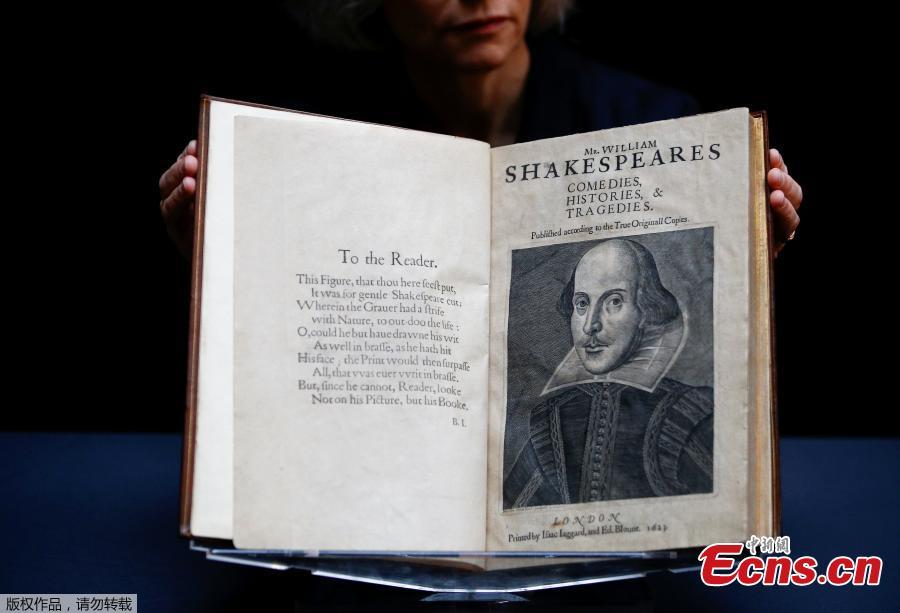 Primeiro fólio de William Shakespeare será leiloado na Christie's