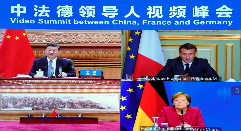 Xi participa de videoconferência com líderes de França e Alemanha