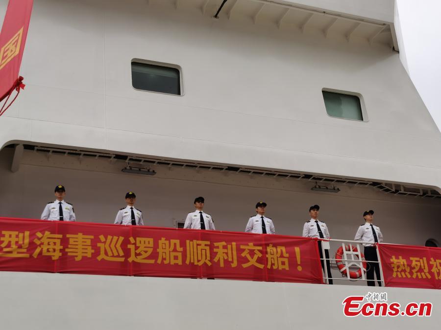 China lança primeiro navio de patrulha marítima de 10.000 toneladas em Guangzhou