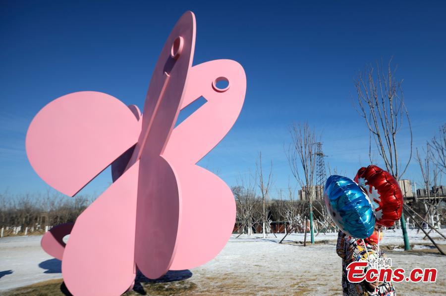 Esculturas de artistas estrangeiros instaladas no Parque Olímpico de Inverno de Beijing