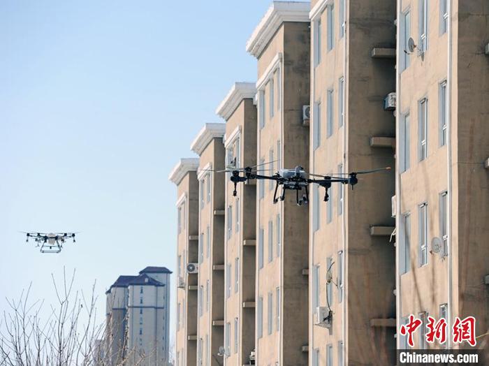 Changchun: desinfeção com drones ajudar a prevenir epidemias em áreas residenciais