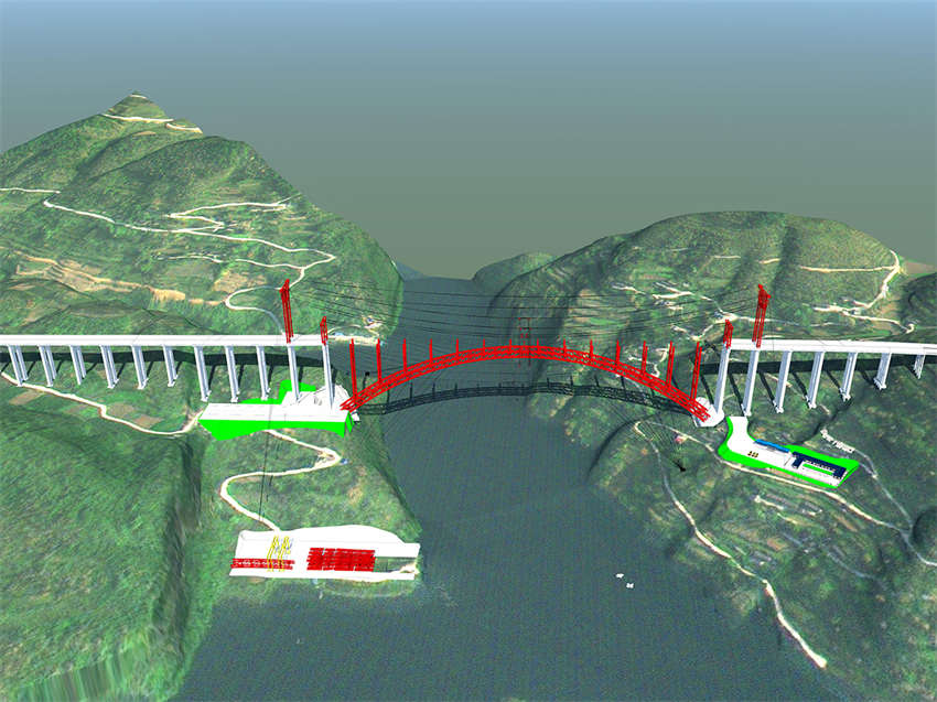 Galeria: ponte maciça em Guizhou começa a ganhar forma