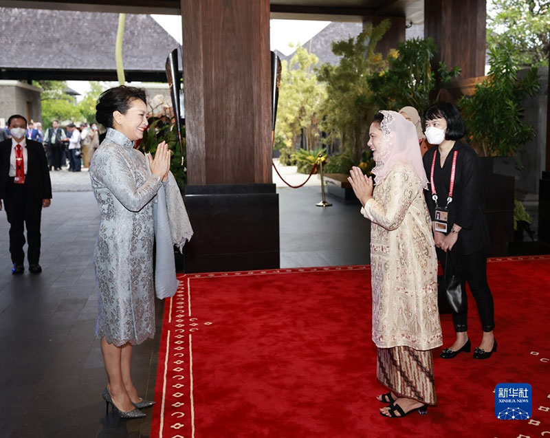 Peng Liyuan se reúne com primeira-dama indonésia