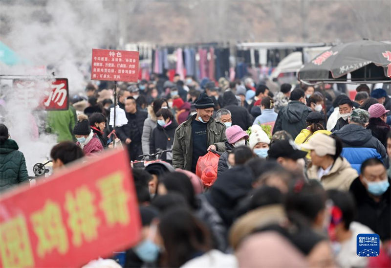 Tianjin: pessoas fazem compras para receber Ano Novo Chinês