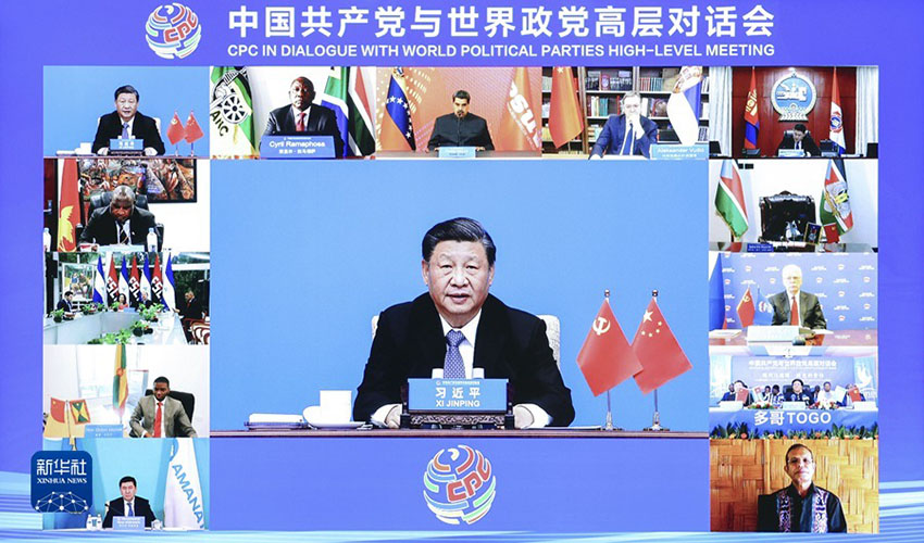 Xi Jinping participa do diálogo entre PCCh e partidos políticos mundiais e propõe Iniciativa de Civilização Global