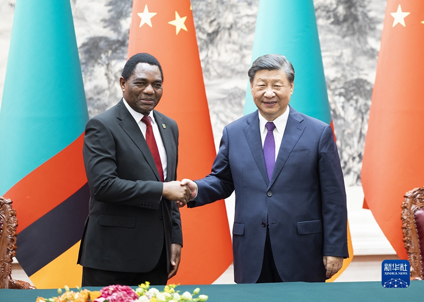 Xi Jinping e Hichilema anunciam elevação dos laços China-Zâmbia