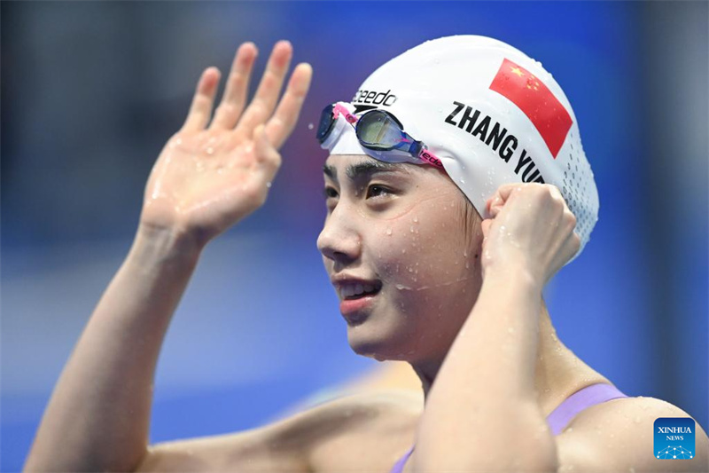 Nadadora campeã olímpica Zhang Yufei conquista 6º ouro em Jogos Asiáticos de Hangzhou