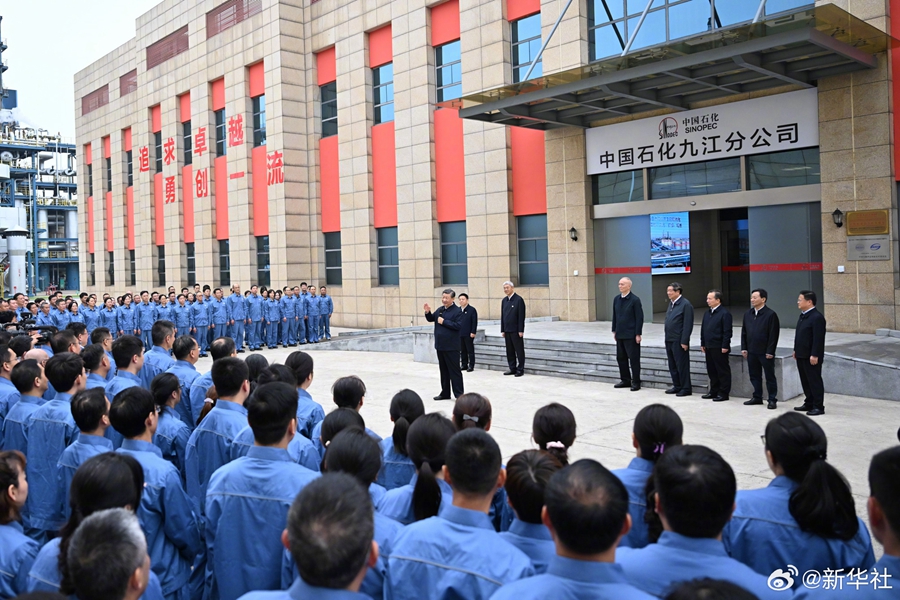 Xi Jinping inspeciona Jiujiang, na Província de Jiangxi, leste da China