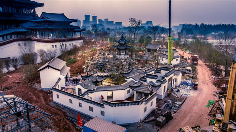 Recinto da Exposição Internacional de Horticultura de Chengdu prestes a ser concluído