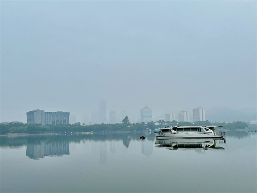 Galeria: lago Yundang imerso no nevoeiro