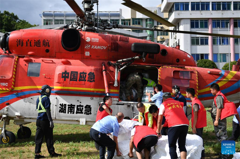 Hunan: pessoas encalhadas em casas inundadas foram deslocadas