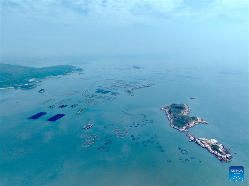 Condado de Lianjiang, leste da China, apoia construção de plataformas de aquacultura em águas profundas