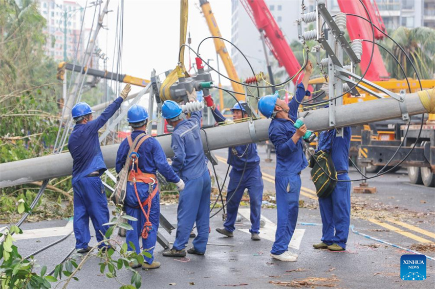 Hainan: restauração de energia em andamento após supertufão Yagi