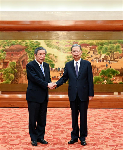 Chefe do Legislativo chinês reúne-se com presidente da União dos Parlamentares da Amizade Japão-China