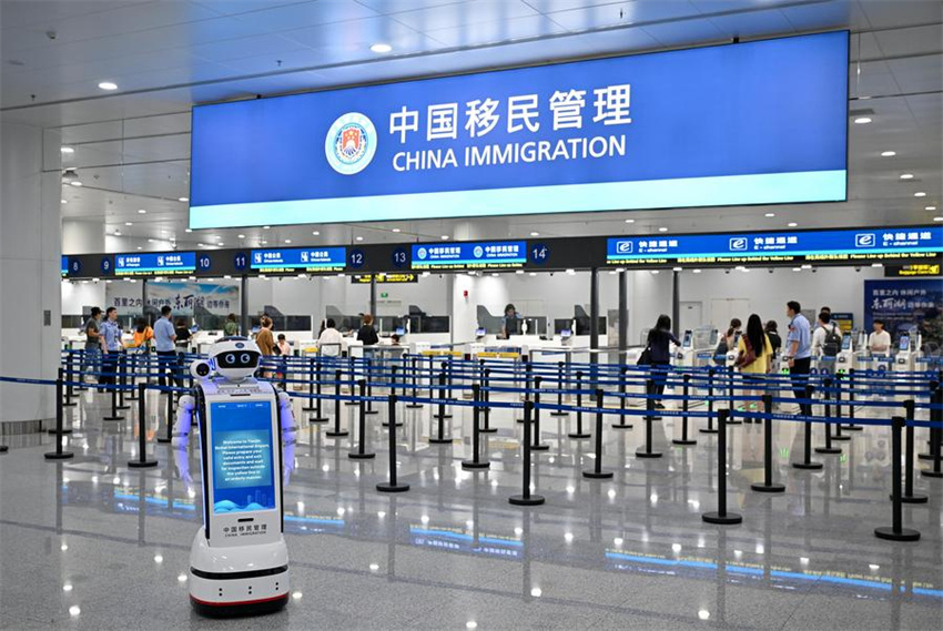 Nova instalação de inspeção de imigração inaugurada no Aeroporto Internacional de Binhai em Tianjin