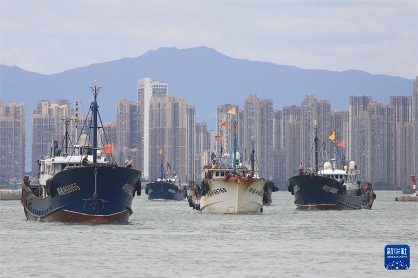Barcos de pesca chegam ao porto e tripulantes desembarcam em preparo para Tufão Ragasa