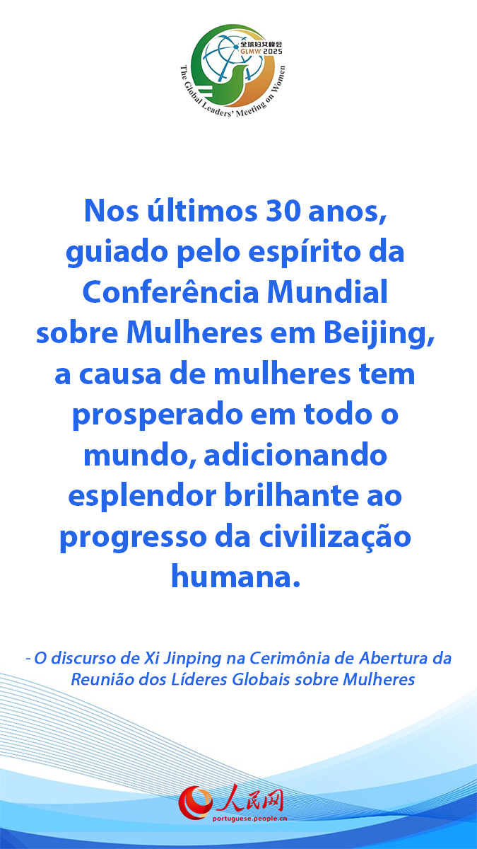 Infográfigo: Destaques do discurso de Xi Jinping na Cerimônia de Abertura da Reunião Global dos Líderes sobre Mulheres