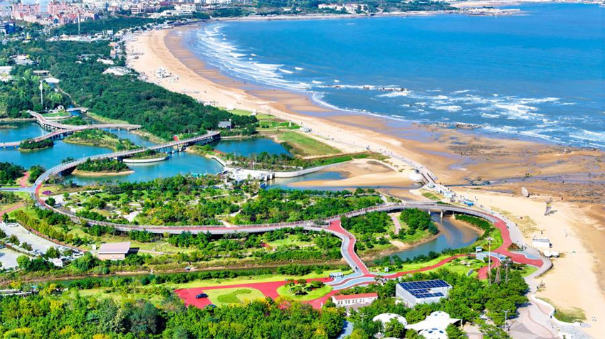 Testemunhando a construção de belas baías em Shandong, no leste da China