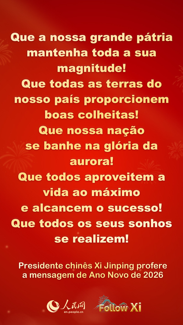 Infográfico: destaques do Discurso de Ano Novo de 2026 proferido pelo presidente Xi Jinping