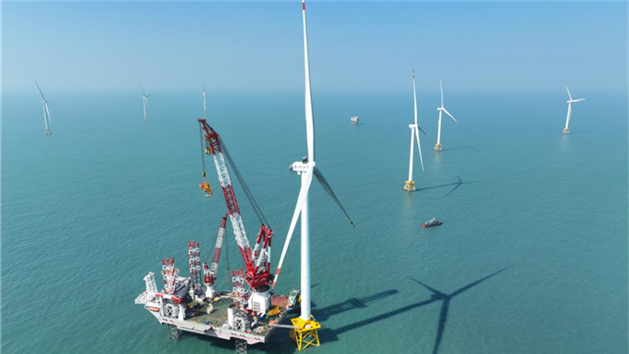 Turbina eólica offshore de 20 megawatts conectada à rede elétrica na área marítima do sul de Fujian