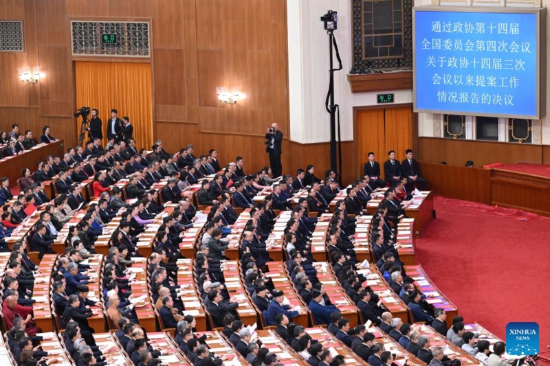 Mais alto órgão consultivo político da China realiza reunião de encerramento da sessão anual